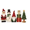 Adorno navideño de madera de dibujos animados retro transfronterizo para mesa, figura de Papá Noel, muñeco de nieve, soporte de mesa para sala de estar, decoración festiva