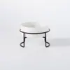 Comedero Cerámico Transfronterizo para Gato con Base Alta de Hierro para Prevenir Volcaduras, Comedero Integrado para Mascotas para Agua y Comida, Suministros para Mascotas