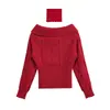 Suéter de punto liso elegante a la moda para mujer, sin hombros, nuevo de primavera 2026, AliExpress transfronterizo