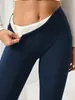 Suministro Exclusivo Transfronterizo de Leggings Gruesos con Forro de Polar de Lana de Cordero para Mujer, Pantalones Ajustados de Cintura Alta para Otoño e Invierno, Pantalones Térmicos, Pantalones de Yoga, Estilo Europeo y Americano