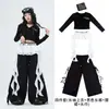 Ropa para niñas de danza jazz, tops de manga larga infantiles modernos y geniales, atuendos de actuación de street dance, ropa elegante de jazz para práctica para niños