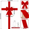 Decoração de Festa para Interior e Exterior Suprimentos de Natal Laço de Algodão Recheado Estrutura de Algodão Recheado Laço com Borda Dourada Decoração Pendente