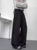 Calça casual lisa de cor sólida com bolso grande para homens, perna larga solta, versátil, relaxada e estilosa com um toque fluido