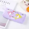 Estojo de Lápis Tubarão Desenho Animado Estilo K Criativo PU Mundo Subaquático Grande Capacidade Estojo de Material Escolar Estojo de Caneta para Alunos do Ensino Fundamental e Médio Bolsa de Armazenamento