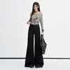 Jeans retro de tiro alto color café transfronterizos para mujer, nueva colección otoño 2026, adelgazantes y realzan la cadera, no ajustados