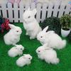 Adornos de animales de pelo de conejo de simulación, juguetes de animales de conejo de simulación, decoraciones para el hogar al por mayor