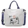 Bolsa de Lona de Osito Lindo para Mujer Estudiante Bolso de Mano para Clase Bolso Cruzado Pequeño Simple Fresco Diario Transfronterizo
