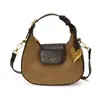 Bolso pequeño de ante con forma de media luna para mujer, lindo bolso redondo pequeño, moda retro simple, bolso cruzado para el día a día, bolso para el teléfono