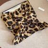 Cuadrado de Tela Estampado de Leopardo Anillo para el Cabello Plisado Estilo Retro de Hong Kong Moda Cola de Caballo Cuerda para la Cabeza Accesorios para el Cabello Elegantes de Gama Alta Versátiles