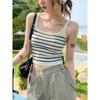 Tejido de Verano Nuevo Estilo Coreano Moda Retro Versátil Nicho Ajustado Adelgazante Elegante Camisola de Punto
