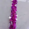 Decoración navideña colgante de estrella de cinco puntas, guirnalda de cinta de oropel, cintas de colores densas, suministros de decoración para fiestas navideñas, adornos colgantes