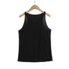 Estilo Europeu e Americano Simples Sem Mangas Colete Fino Feminino Básico Solto Casual Confortável Top Transparente de Verão Cor Sólida