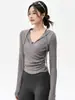 Nuevo Conjunto de Yoga para Mujer: Top de Entrenamiento de Running, Deportes, Tenis, Pilates de Gama Alta, Ropa de Fitness, Pantalones de Tiburón de Manga Larga