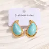 Pendientes Colgantes de Acero Inoxidable Esmaltado de Nuevo Estilo Transfronterizos Versátiles y Elegantes, Pendientes Dulces Únicos de Nicho de Lujo Ligero para Mujer