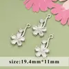 Flor de diamante doce com banho de ouro 18K real com anel acessórios diy brincos colar acessórios de joias semiacabados