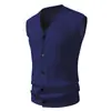 Cardigan de Tricô Masculino Gola V Outono e Inverno Comércio Exterior Moda Europeia e Americana Padrão Torcido Colete Suéter Sem Mangas