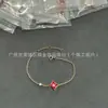 Transmissão ao vivo campeão de vendas V ouro versão alta CNC losango trevo de quatro folhas pulseira luxo leve moda versátil flor antiga pulseira de madrepérola branca