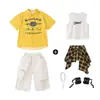 Ropa de Moda Street Dance Ropa de Hip-Hop para Actuación Infantil Traje de Hiphop Infantil Ropa de Actuación Street Dance Genial para Niños y Niñas Verano