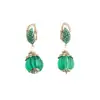 Nuevos Pendientes Versátiles de Moda Retro Estilo Chino Diseño de Nicho Pendientes Elegantes Esmeralda Pendientes Simples de Gama Alta