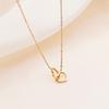 Collar Minimalista de Alta Gama con Forma de Corazón Transfronterizo para Mujer, Accesorio Versátil de Acero Inoxidable, Colgante de Corazón, Joyería de Cadena para Clavícula