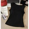 Spice Girls Sandalía Básica Camisola Pequeña en Forma de I para Mujer Otoño e Invierno Top Interior sin Mangas Cortas con Almohadilla en el Pecho