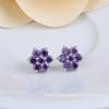 Qingxing AAA grau zircão incrustado brincos de cobre clássico flor natural elegante joias fábrica brincos de flor direta