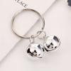 Fábrica mascota gato perro campana doble con colgante de anillo hecho a mano DIY campana collar campana redonda de cobre llavero adornos