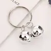 Gato e Cachorro de Estimação Sino Duplo com Pingente de Argola Sino Artesanal DIY para Coleira Sino Redondo de Cobre Pingente de Chaveiro