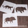 Modelo de pintura de silhueta de animal para alunos do jardim de infância, ferramentas auxiliares desenhadas à mão, desenho de parede de pedra, modelo oco de desenho animado