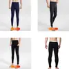 Calça térmica masculina de veludo sem costura dupla face, roupa íntima masculina, calça justa de algodão e lã, calça de baixo para jovens com cintura média