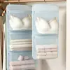 Bolsa cuadrada con cremallera para guardar ropa interior, para colgar en la pared del armario, para organizar calcetines y ropa interior en compartimentos separados, un esencial para dormitorios