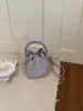 Bolso de Mano de Alta Gama para Mujer de Comercio Exterior Transfronterizo, Nuevo Bolso Cubo Texturizado de Moda, Elegante Bolso Cruzado de un Solo Hombro, Moderno