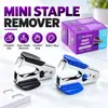 Fornecimento Exclusivo Transfronteiriço de Mini Removedor de Grampos Metálico Ba Chang, Removedor de Grampos Mistura Azul e Preto, Embalagem em Caixa Colorida, Material de Escritório Atacado