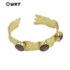WT-B633 Pulsera Estilo Dulce y Fresco Diseño Irregular de Alta Calidad Piedra Natural Semipreciosa Chapado en Oro Microincrustación Pulsera Clásica