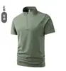 Camisa Polo de Seda Gelo com Efeito Refrescante, Não Amassa, Masculina, Verão, Estilosa, Business, Top de Camiseta de Alta Qualidade para Homens