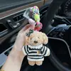 Suéter Listrado de Desenho Animado Chaveiro de Cachorrinho Boneca Poodle Fofa Pingente de Bolsa Adorável Acessório Criativo Presente