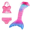 Traje de baño Bikini de Sirena de Tres Piezas para Niñas de Comercio Exterior Europeo y Americano Transfronterizo Traje de Baño para Vacaciones y Aguas Termales