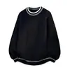 Suéter Pulóver de Cuello Redondo Otoño/Invierno 2026, Suéter Juvenil de Punto Trenzado, Chaqueta Color Block, Camisa Básica Estilo Old Money para Hombre