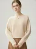 Inverno 2026 Novo Tricô de Caxemira One-Shoulder Manga Longa Listras Horizontais Cor Sólida Solto Morcego Suéter Feminino