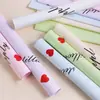 Papel para envolver ramos de flores, papel de regalo, materiales florales para manualidades, texto en inglés con forma de corazón, papel de regalo para fiestas