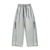 Calça cargo esportiva Jianheng estilo americano, cores vibrantes em bloco, cordão na cintura elástica, tamanhos grandes masculinos, folgada, outono, casual, longa