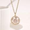 Collar Colgante de Moda Transfronterizo Aliexpress Lujo Ligero con Circonita para Mujer, Cadena para Clavícula de Gama Alta de Nicho Completamente Diamantada, Venta al por Mayor desde el Fabricante