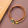 Pulsera de Sándalo Barbie de 4 mm Pulsera Creativa DIY de Sándalo Barbie con Colgante de Ágata de la Fortuna Estilo Nacional Pulsera de Madera