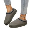 Comércio Exterior Feminino Outono e Inverno Novo Renda Moda Botas de Neve Sapatos Femininos Chinelos de Algodão Meio Aberto Chinelos de Pelúcia Engrossados