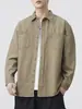 Ropa para Hombre Fengshe / Nueva Camisa Casual Holgada de Manga Larga Estilo Retro Japonés para Primavera y Otoño Chaqueta de Trabajo Americana