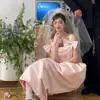 Velo de Novia Lazo Rosa Boda Doble Lindo Hermoso Alto Sentido Viaje de Bodas Foto Vestido de Novia Tocado