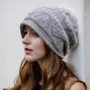 Winter hat, knitted woolen beanie for women, thickened and warm, ear-protecting, stylish and versatile, makes the face look smaller, pullover hat