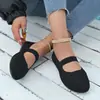 Zapatos Casuales Planos de Punto Huecos sin Cordones Redondos para Mujer, Talla Grande, Moda Casual, Zapatos Planos Individuales