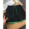 Shorts de seda helada estilo americano con bloques de color para hombre, ropa de verano para exteriores, corte limpio, frescos, transpirables, de secado rápido, shorts deportivos