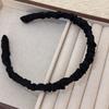 Tonos Tierra~ Diadema Simple de Satén Plisado con Horquilla para Mujer 2024 Nuevo Verano Elegante Diadema Accesorio para el Cabello